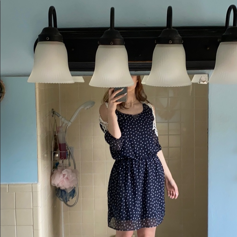 COPY - City Studio Polka Dot Navy Lace Dress